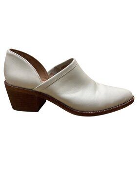 Madewell Women's White Leather Slip-On Comfort Block Heel Mule Shoes Size 7.5